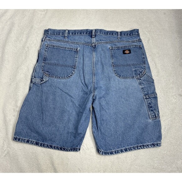 Dickies Men’s Carpenter Jean Shorts Size 42 Baggy Blue Denim Medium Wash - Picture 8 of 8
